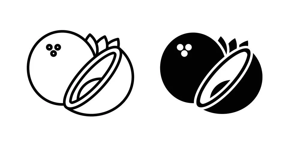 Coconut icon bundle for website design projects Stock Illustration