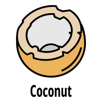 Coconut icon color outline vector Stock Illustration