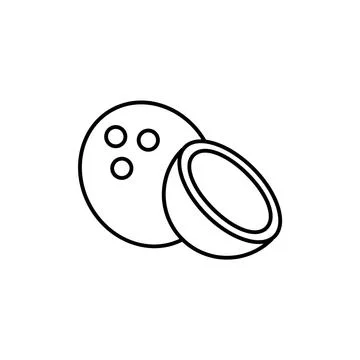 Coconut icon element of fruit icon for mobile concept and web apps. Thin line Stock Illustration