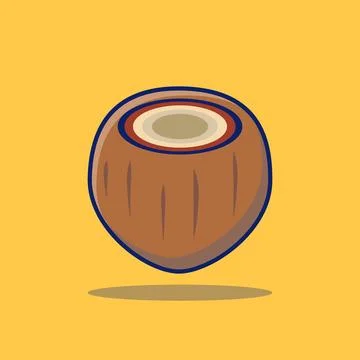 Coconut Icon Illustration Fruit Object clipart coconut Stock Illustration