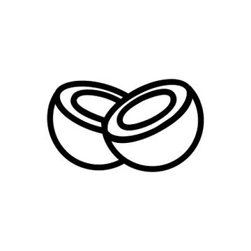 Coconut icon vector. Isolated contour symbol illustration Ilustración de archivo