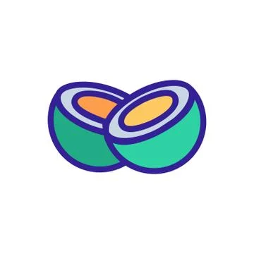 Coconut icon vector. Isolated contour symbol illustration Иллюстрация