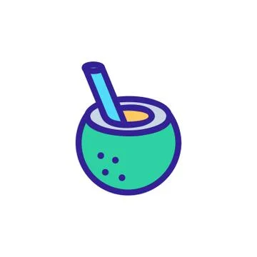 Coconut icon vector. Isolated contour symbol illustration 스톡 일러스트
