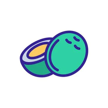 Coconut icon vector. Isolated contour symbol illustration Иллюстрация