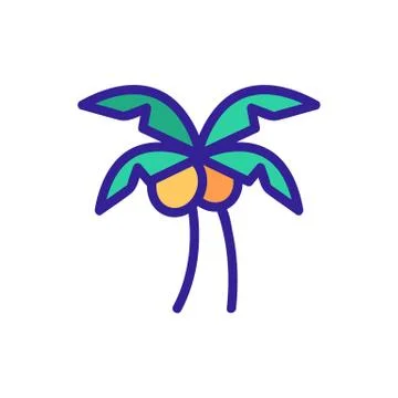 Coconut icon vector. Isolated contour symbol illustration 库存插图