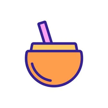 Coconut icon vector. Isolated contour symbol illustration Illustration