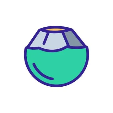 Coconut icon vector. Isolated contour symbol illustration 스톡 일러스트