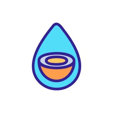 Coconut icon vector. Isolated contour symbol illustration 스톡 일러스트