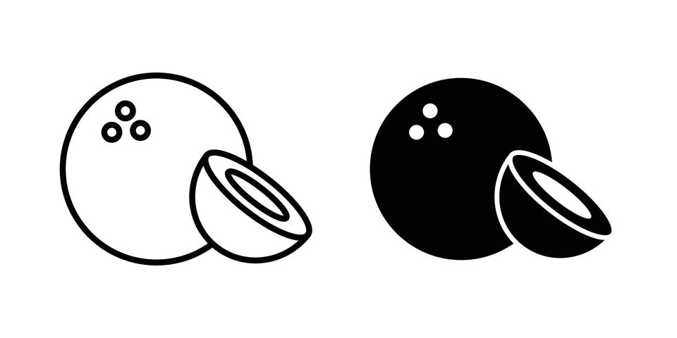 Coconut icon vector, symbol, logo illustrations Stock Illustration