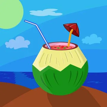 Coconut ilustration vector Stock Illustration