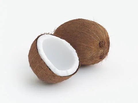 Coconut isolated on white background. 3d rendering Stock Illustration