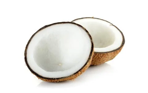 Coconut isolated on the white background Stock Photos