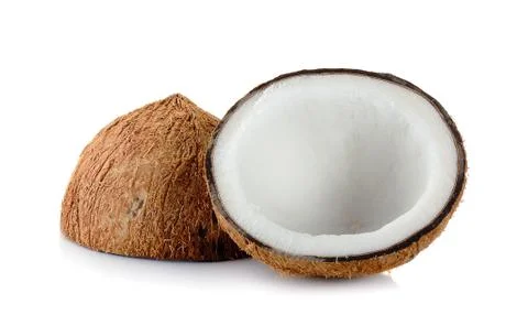 Coconut isolated on the white background Stock Photos