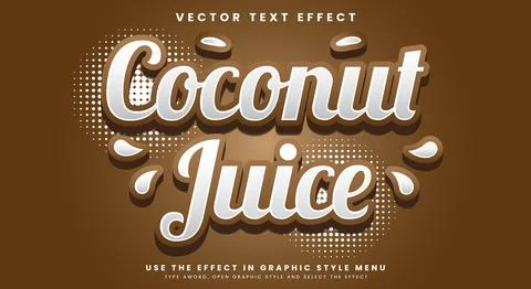 Coconut Juice editable text effect template Stock Illustration