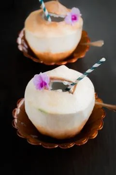 Coconut juice Stock Photos