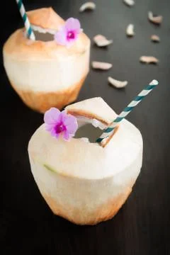 Coconut juice Stock Photos