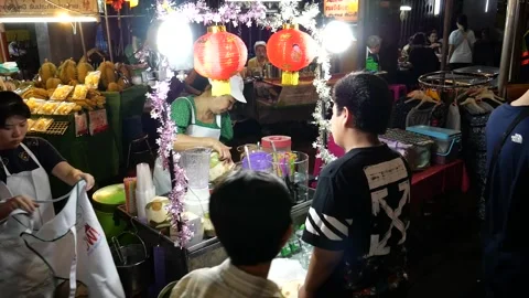 Coconut Juice stall Stock-Footage 133515425