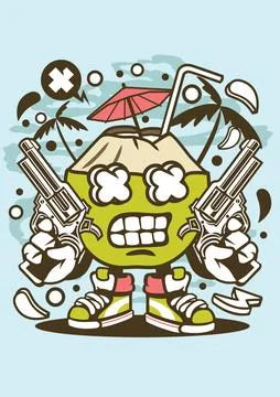 Coconut Killer Stock Illustration