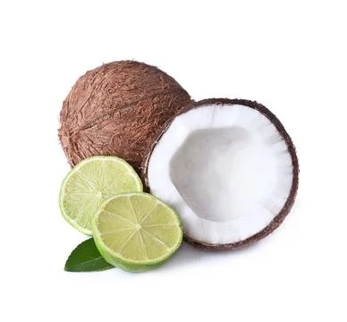 Coconut with lime Stock Photos