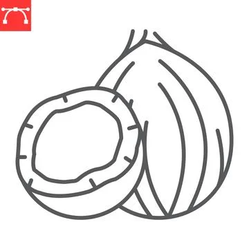 Coconut line icon 스톡 일러스트