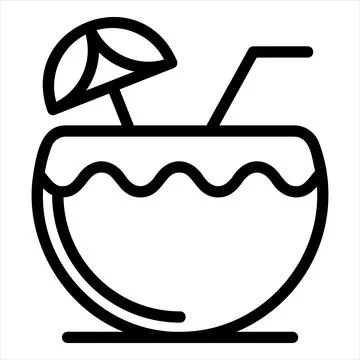 Coconut line icon vector illustration isolated on white background Stock Illustration
