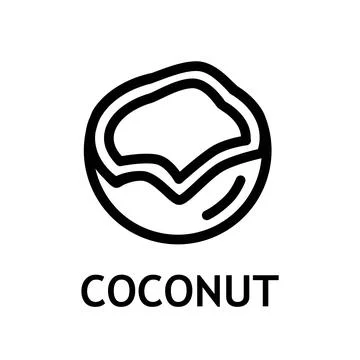 Coconut line vector icon. Stock Illustration