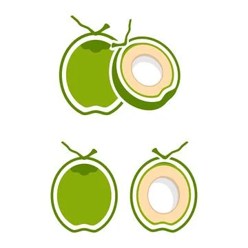 Coconut logo Vector icon design illustration Stock Illustration