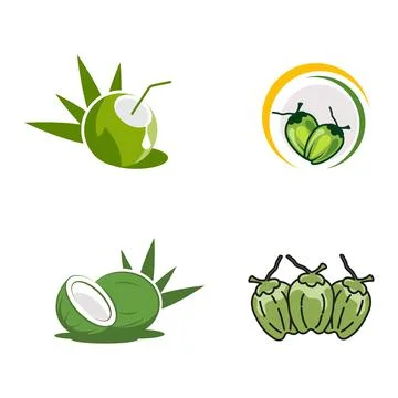 Coconut logo Vector icon design illustration Stockillustratie
