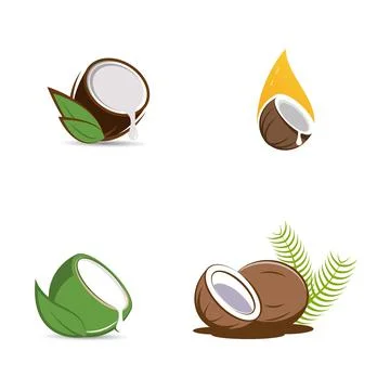 Coconut logo Vector icon design illustration 스톡 일러스트