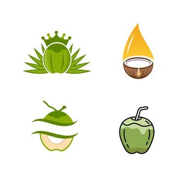 Coconut logo Vector icon design illustration イラスト素材