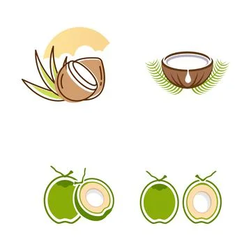 Coconut logo Vector icon design illustration Stock Illustration