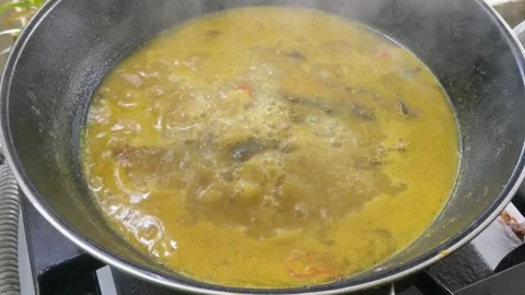 Coconut milk goulash Stock Footage 290095688