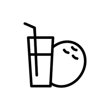 Coconut milk icon vector. Isolated contour symbol illustration Stock Illustration