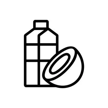 Coconut milk icon vector. Isolated contour symbol illustration イラスト素材