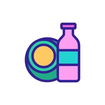 Coconut milk icon vector. Isolated contour symbol illustration 스톡 일러스트
