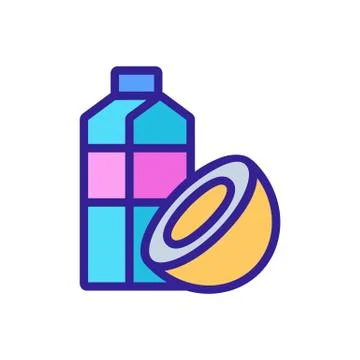 Coconut milk icon vector. Isolated contour symbol illustration Иллюстрация