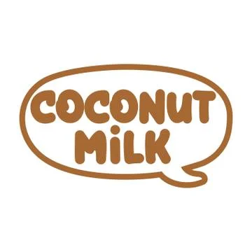 Coconut Milk - logo. vector element for labels in speech bubble Stock Illustration