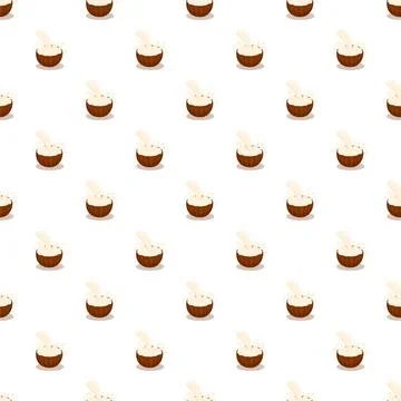 Coconut milk splash pattern creating tropical beverage background Stock Illustration