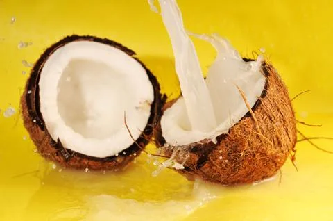 Coconut milk splash Stock Photos
