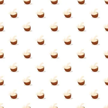 Coconut milk splashing pattern creative tropical drink concept Stock Illustration