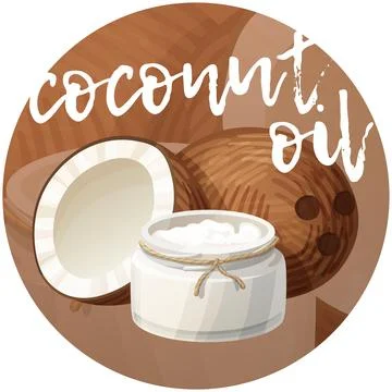 Coconut oil in bottle Stock Illustration