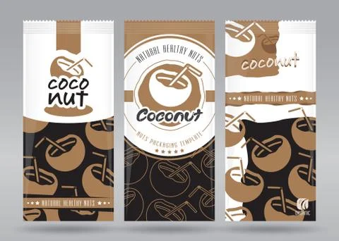 Coconut packaging set Stock Illustration