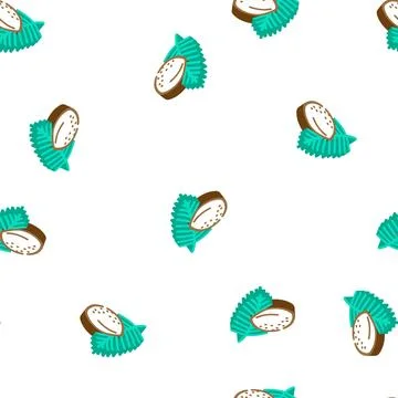 Coconut palm leaf isometric icon seamless pattern Illustrazione stock