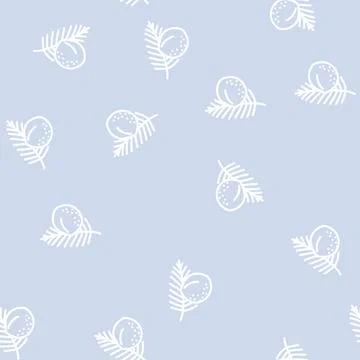 Coconut palm leaf line vector seamless pattern Stock Illustration