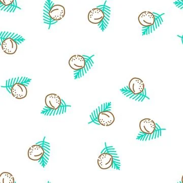 Coconut palm leaf vector seamless pattern Stock Illustration