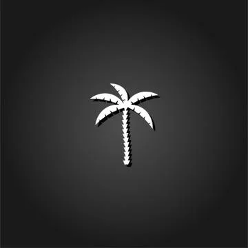Coconut palm tree icon flat. Illustrazione stock