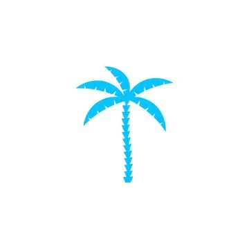 Coconut palm tree icon flat. Stock Illustration