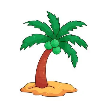 Coconut palm tree Stock Illustration