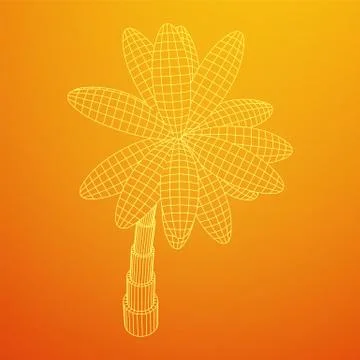 Coconut palm tree with leaves. Stock Illustration
