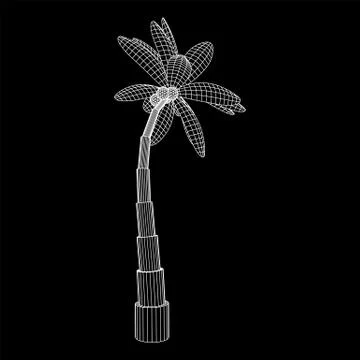 Coconut palm tree with leaves. Stock Illustration